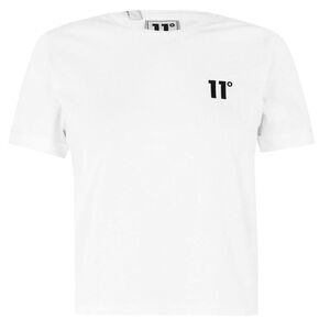 11 Degrees Womens/Ladies Logo Crop T-Shirt / White